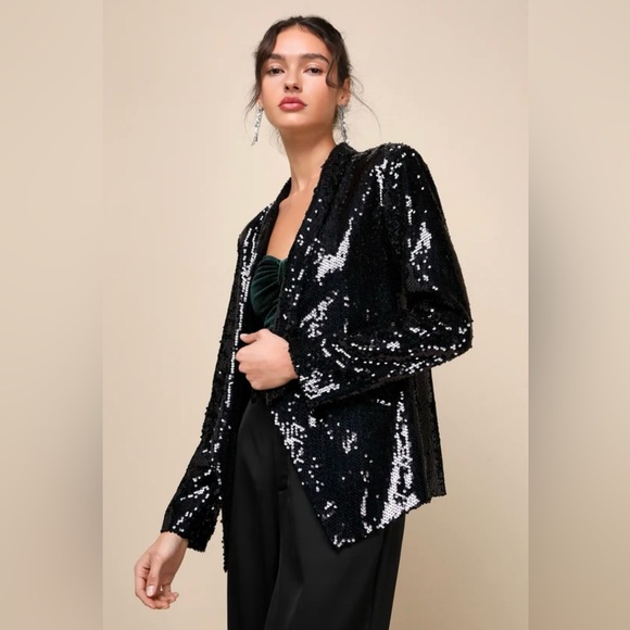 NWT lulu’s black sequin jacket size small - Picture 1 of 6